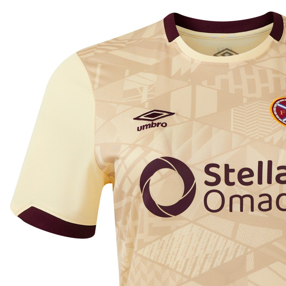 Beige-Scarlet Red - Side - Umbro Womens-Ladies 24-25 Heart Of Midlothian FC Away Jersey