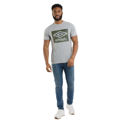 Grey Marl - Side - Umbro Mens Digi Camo Box T-Shirt