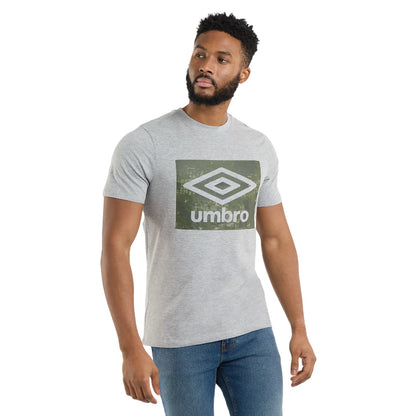 Grey Marl - Front - Umbro Mens Digi Camo Box T-Shirt