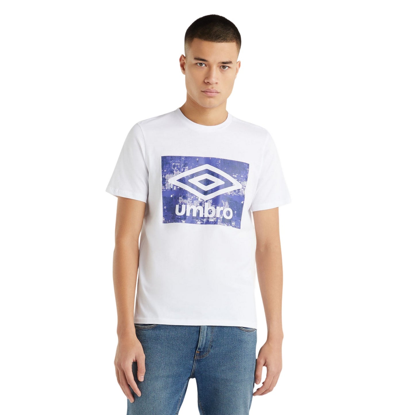 Brilliant White - Front - Umbro Mens Digi Camo Box T-Shirt