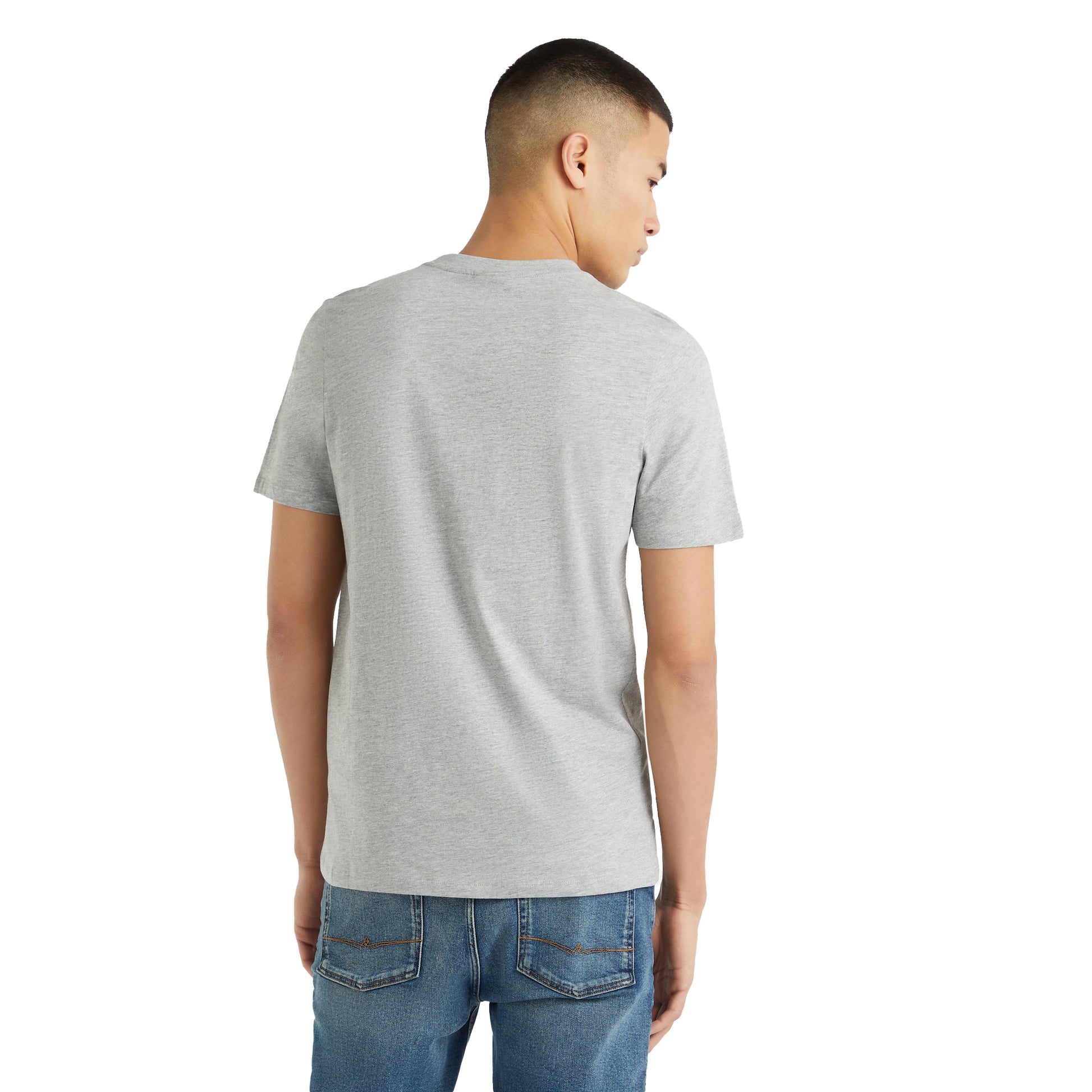 Grey Marl - Back - Umbro Mens Layered Box Logo T-Shirt