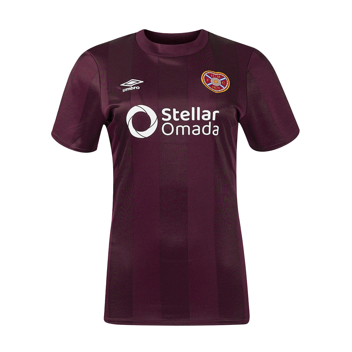 Maroon - Front - Umbro Womens-Ladies 24-25 Heart Of Midlothian FC Home Jersey
