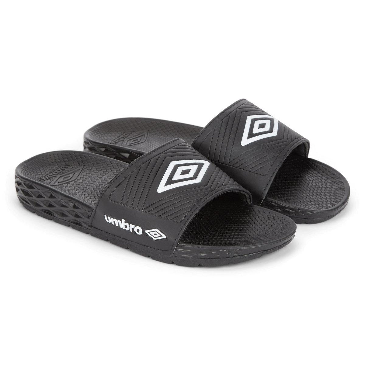 Black-White - Front - Umbro Mens Equipe Recovery Sliders