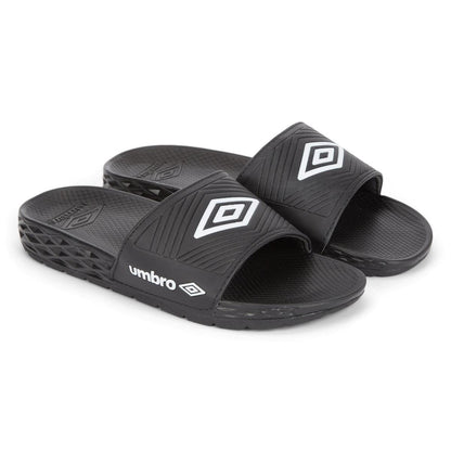 Black-White - Front - Umbro Mens Equipe Recovery Sliders