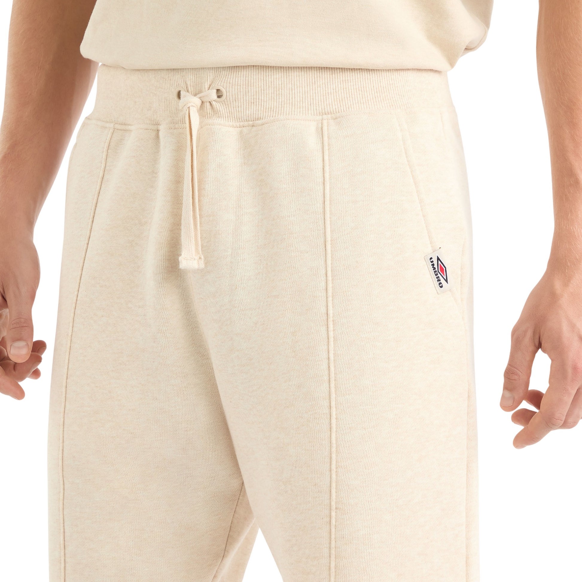 Oatmeal Marl - Side - Umbro Mens Crest Shorts