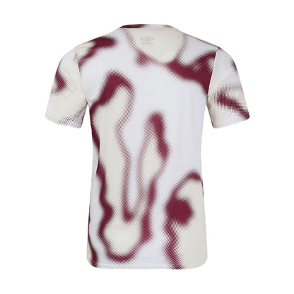Brilliant White-New Claret-Cerulean - Back - Umbro Childrens-Kids 24-25 West Ham United FC Warm Up Jersey