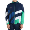 Dark Navy-Peppermint Green - Front - Umbro Mens Panelled Track Jacket