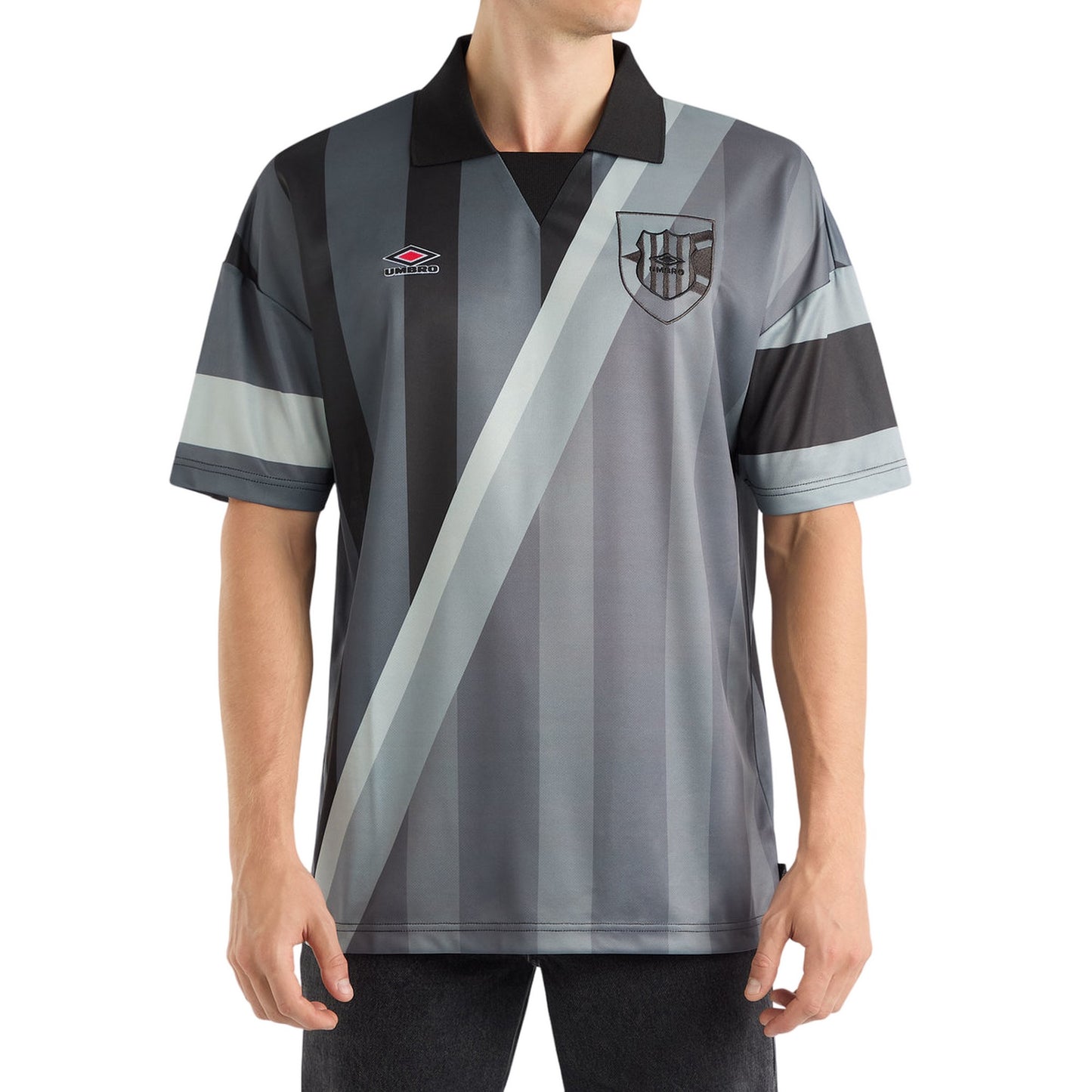 Black - Front - Umbro Mens Mash-up Jersey