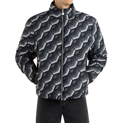 Black - Side - Umbro Mens Reversible Puffer Jacket