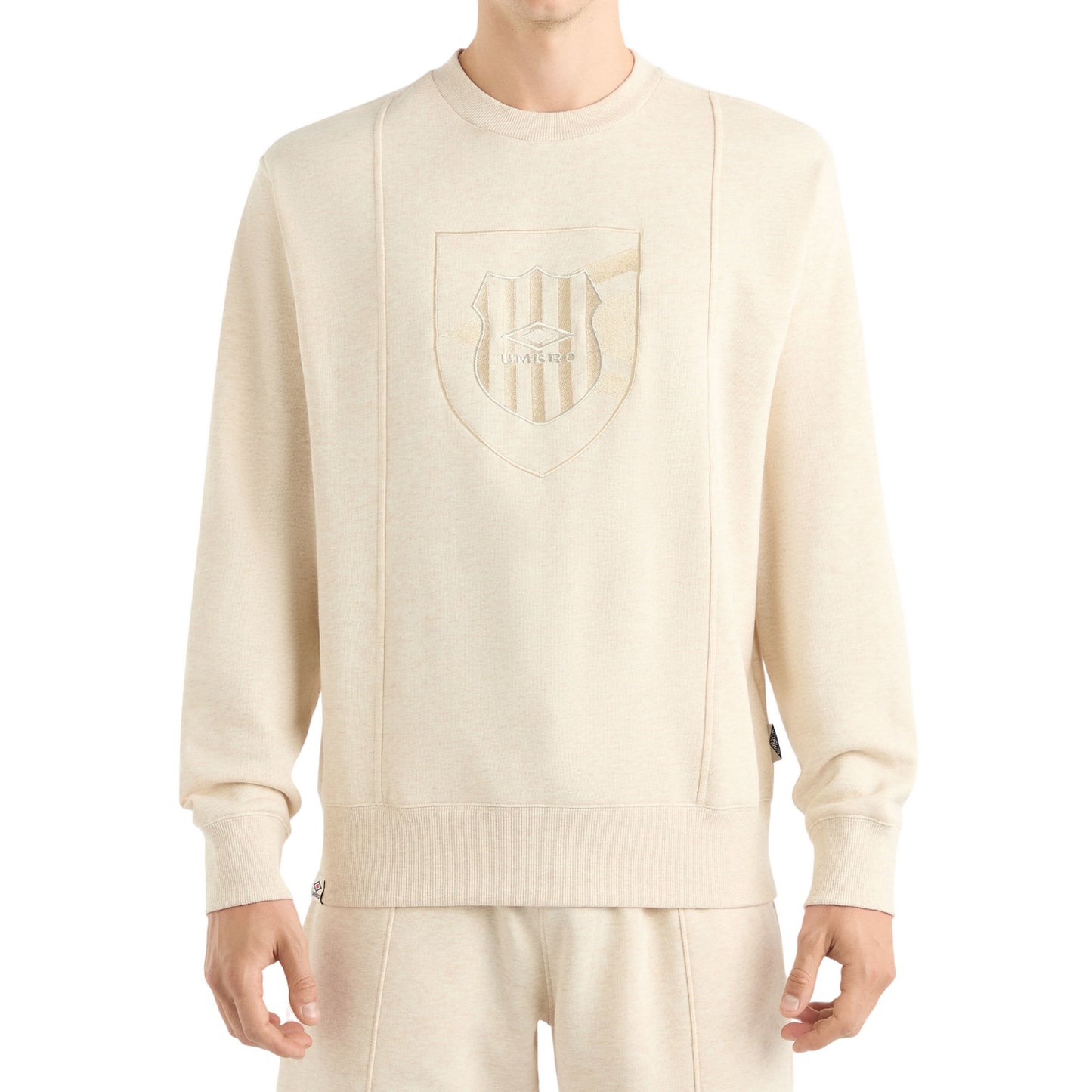 Oatmeal Marl - Front - Umbro Mens Crest Sweatshirt