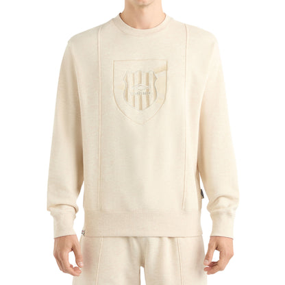 Oatmeal Marl - Front - Umbro Mens Crest Sweatshirt
