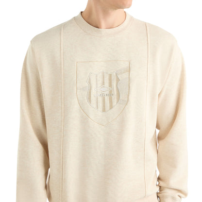 Oatmeal Marl - Side - Umbro Mens Crest Sweatshirt