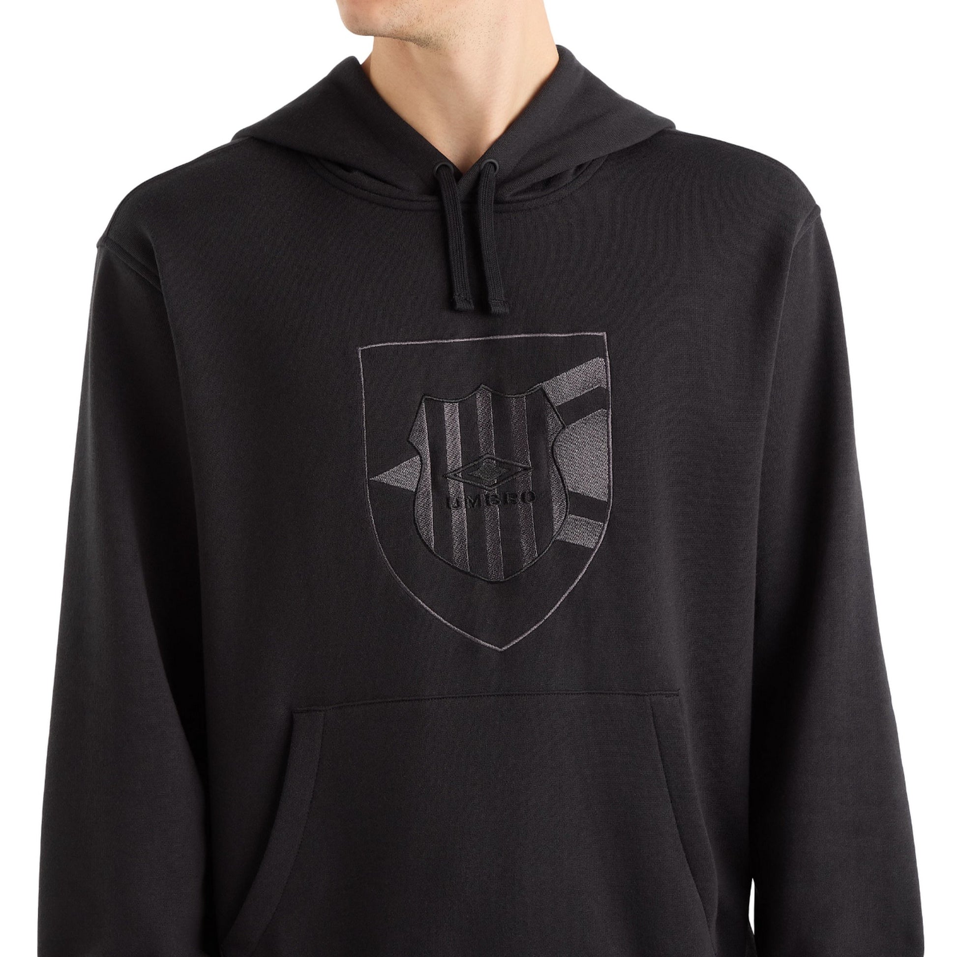 Black - Side - Umbro Mens Crest Hoodie