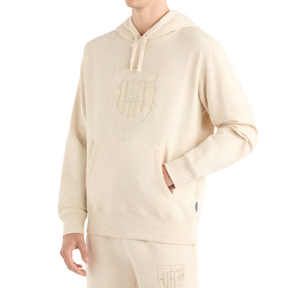 Oatmeal Marl - Front - Umbro Mens Crest Hoodie