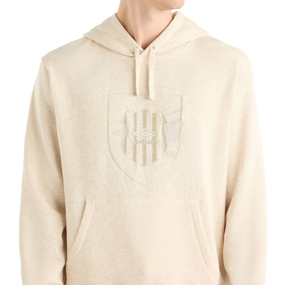 Oatmeal Marl - Side - Umbro Mens Crest Hoodie
