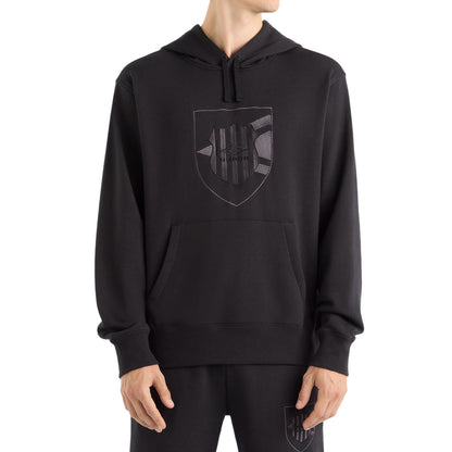 Black - Front - Umbro Mens Crest Hoodie