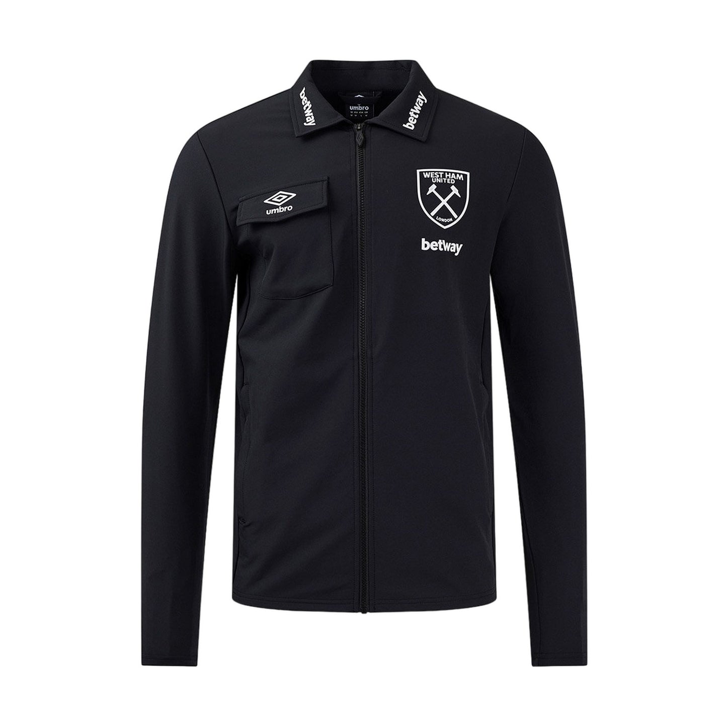 Black - Front - Umbro Mens 24-25 West Ham United FC Presentation Jacket