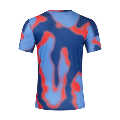 Persian Jewel-Poppy Red-Blue Depth - Back - Umbro Mens 24-25 Heart Of Midlothian FC Warm Up Jersey