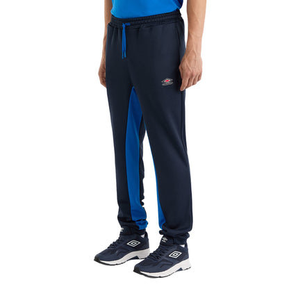 Dark Navy-Victoria Blue - Front - Umbro Mens Drill Pants