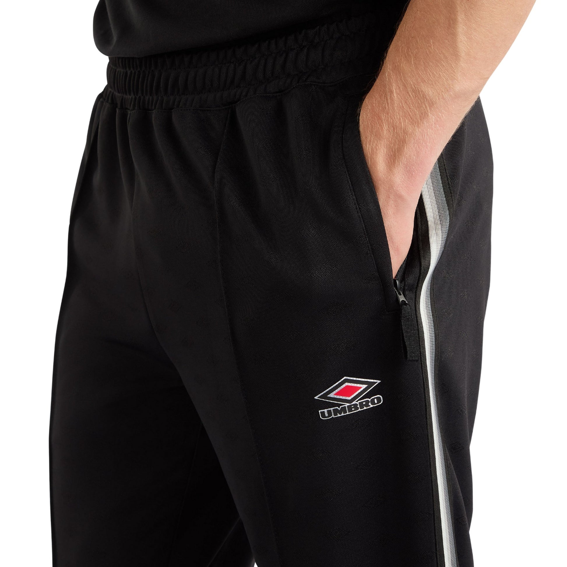 Black - Side - Umbro Mens Monogram Jogging Bottoms