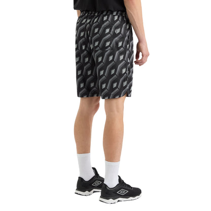 Black - Back - Umbro Mens Jacquard Shorts
