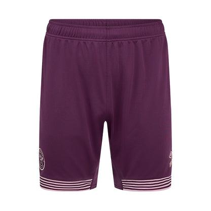 Burgundy - Front - Umbro Childrens-Kids 24-25 Brentford FC Away Shorts