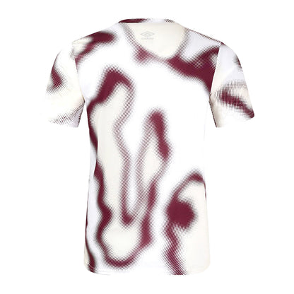 Brilliant White-New Claret-Cerulean - Back - Umbro Mens 24-25 West Ham United FC Warm Up Jersey