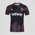 Black-New Claret-Carbon - Front - Umbro Mens 24-25 West Ham United FC Warm Up Jersey