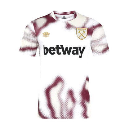 Brilliant White-New Claret-Cerulean - Front - Umbro Mens 24-25 West Ham United FC Warm Up Jersey