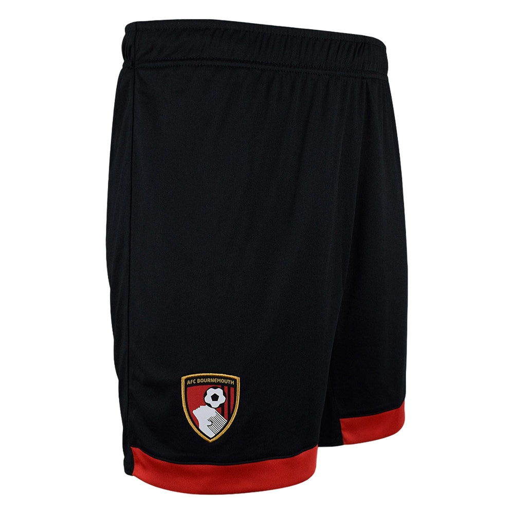 Black-Red - Back - Umbro Unisex Adult 24-25 AFC Bournemouth Home Shorts