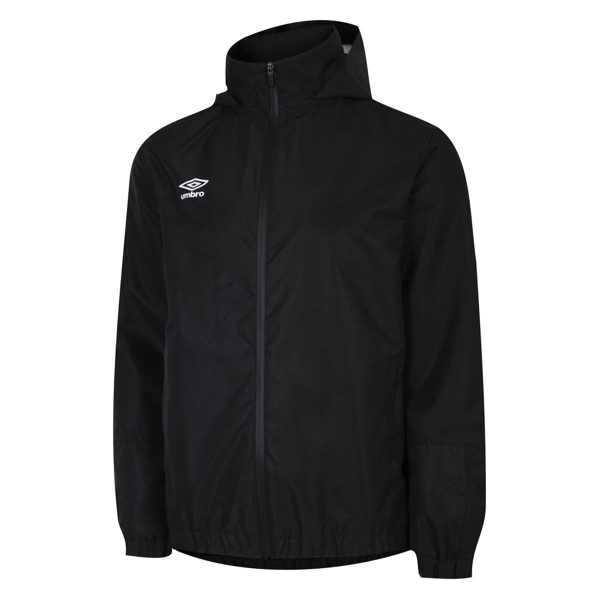 Black-White - Front - Umbro Childrens-Kids Total Training Waterproof Jacket