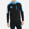 Black-Azure Blue - Front - Umbro Mens Terrace Half Zip Hoodie