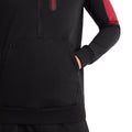 Black-Tibetan Red - Lifestyle - Umbro Mens Terrace Half Zip Hoodie