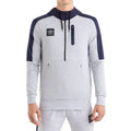 Light Grey Marl-Peacoat - Front - Umbro Mens Terrace Half Zip Hoodie