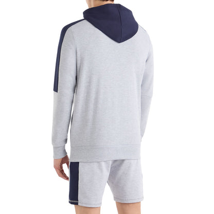 Light Grey Marl-Peacoat - Back - Umbro Mens Terrace Half Zip Hoodie
