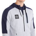 Light Grey Marl-Peacoat - Side - Umbro Mens Terrace Half Zip Hoodie