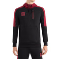 Black-Tibetan Red - Front - Umbro Mens Terrace Half Zip Hoodie