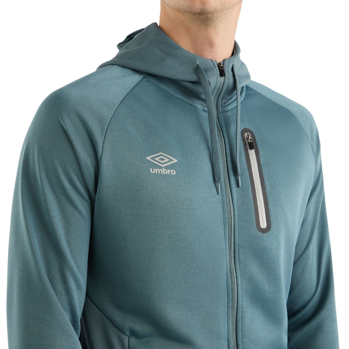Goblin Blue - Side - Umbro Mens Sportswear Full Zip Raglan Hoodie