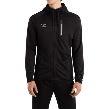 Black - Front - Umbro Mens Sportswear Full Zip Raglan Hoodie