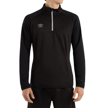 Black - Back - Umbro Mens Sportswear Quarter Zip Sweatshirt