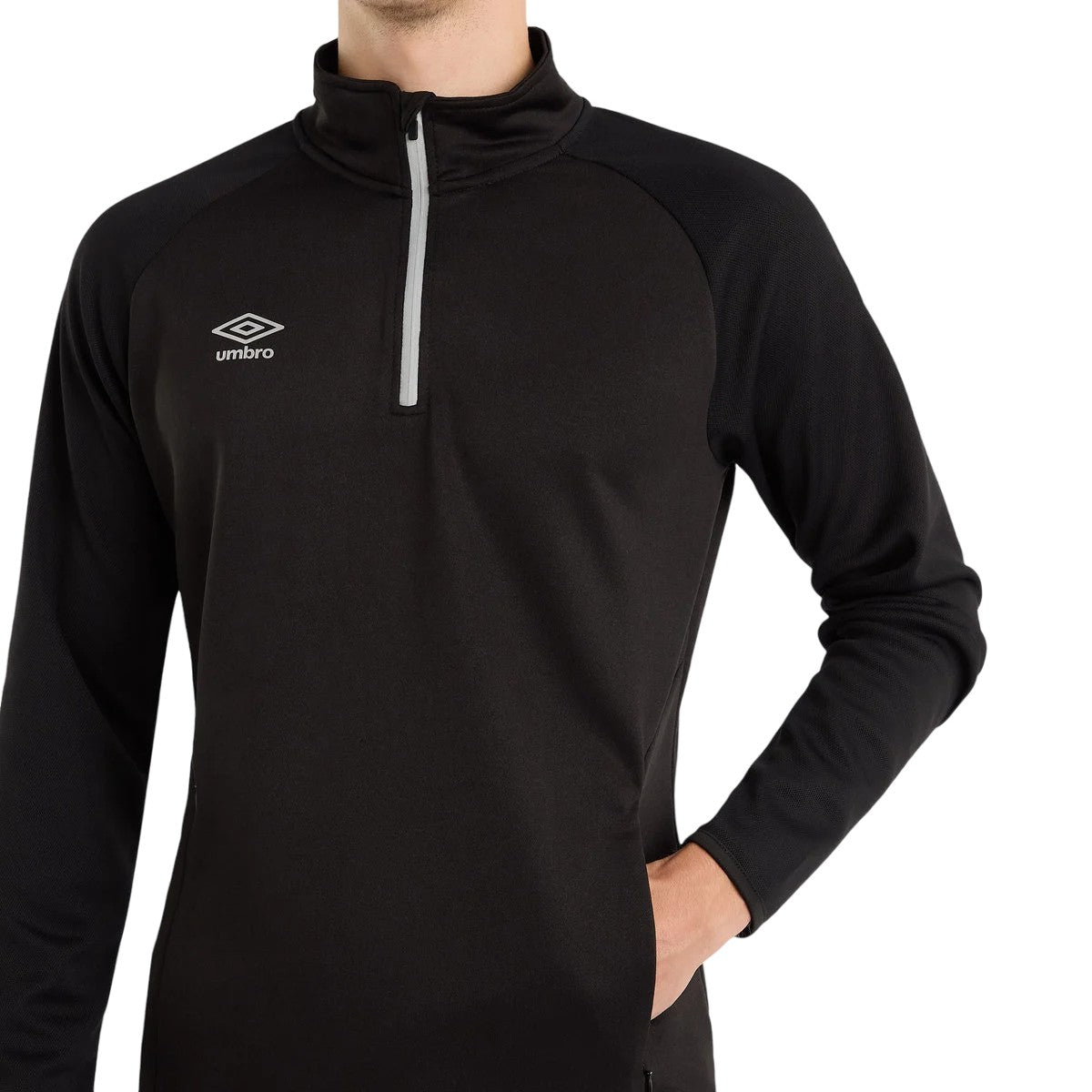 Black - Lifestyle - Umbro Mens Sportswear Quarter Zip Sweatshirt
