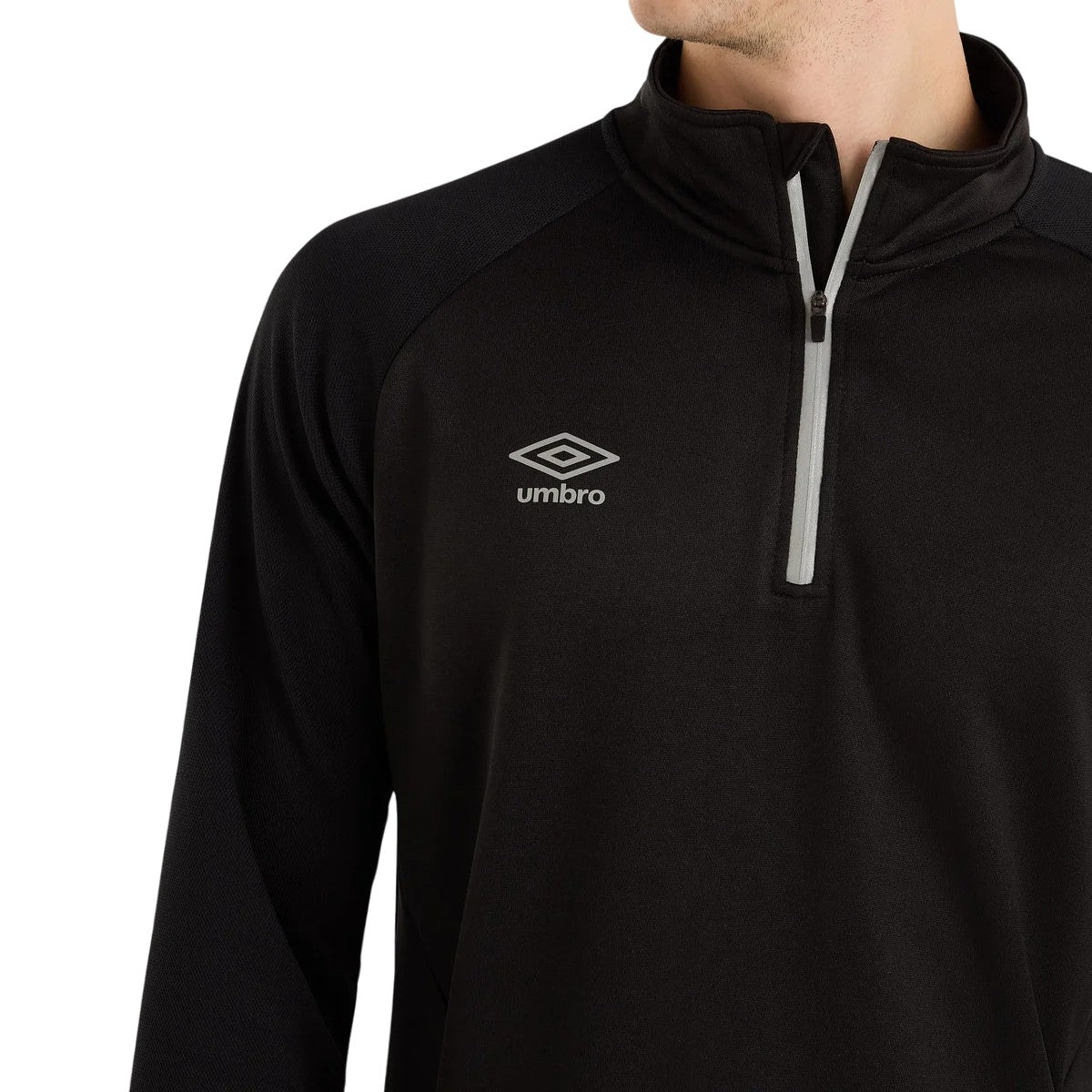 Black - Pack Shot - Umbro Mens Sportswear Quarter Zip Sweatshirt