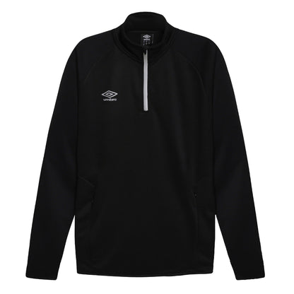 Black - Front - Umbro Mens Sportswear Quarter Zip Sweatshirt