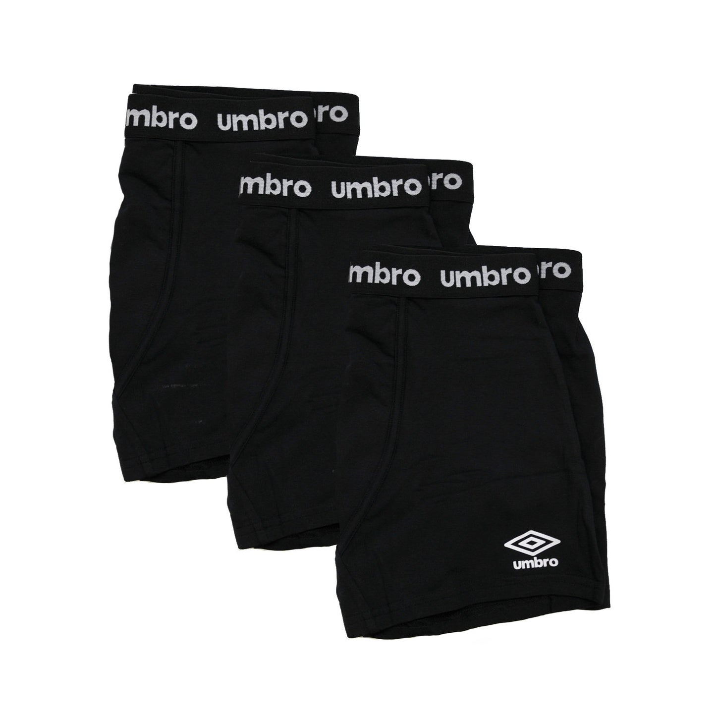 Black - Front - Umbro Mens Boxer Shorts (Pack of 3)