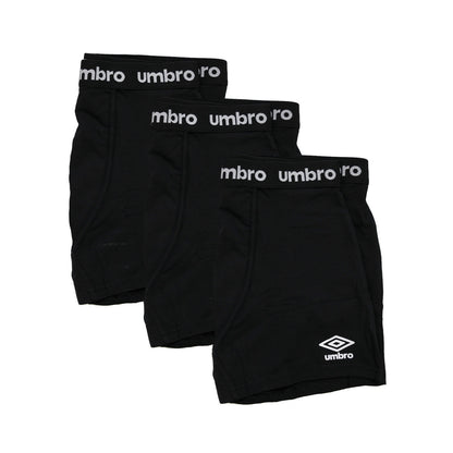Black - Front - Umbro Mens Boxer Shorts (Pack of 3)