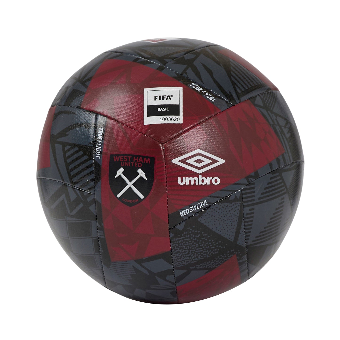 Black-White-New Claret - Front - Umbro 24-25 Neo Swerve West Ham United FC Football