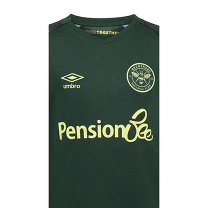 Green-Black - Back - Umbro Childrens-Kids 24-25 Brentford FC Third Jersey