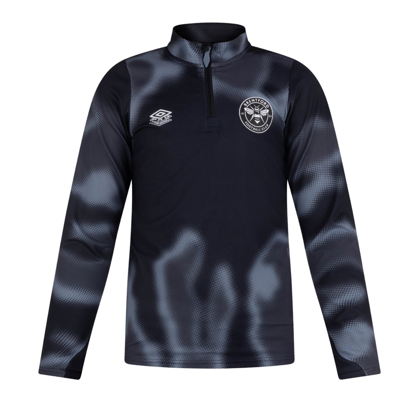 Black-Carbon-Flint Stone - Front - Umbro Unisex Adult 24-25 Brentford FC Midlayer