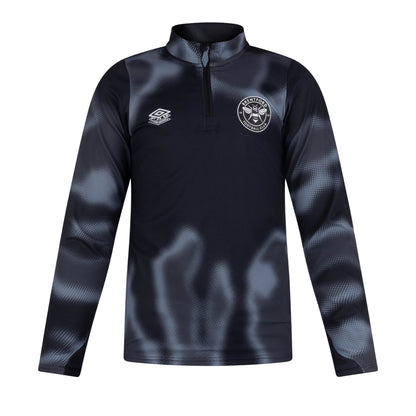 Black-Carbon-Flint Stone - Front - Umbro Unisex Adult 24-25 Brentford FC Midlayer