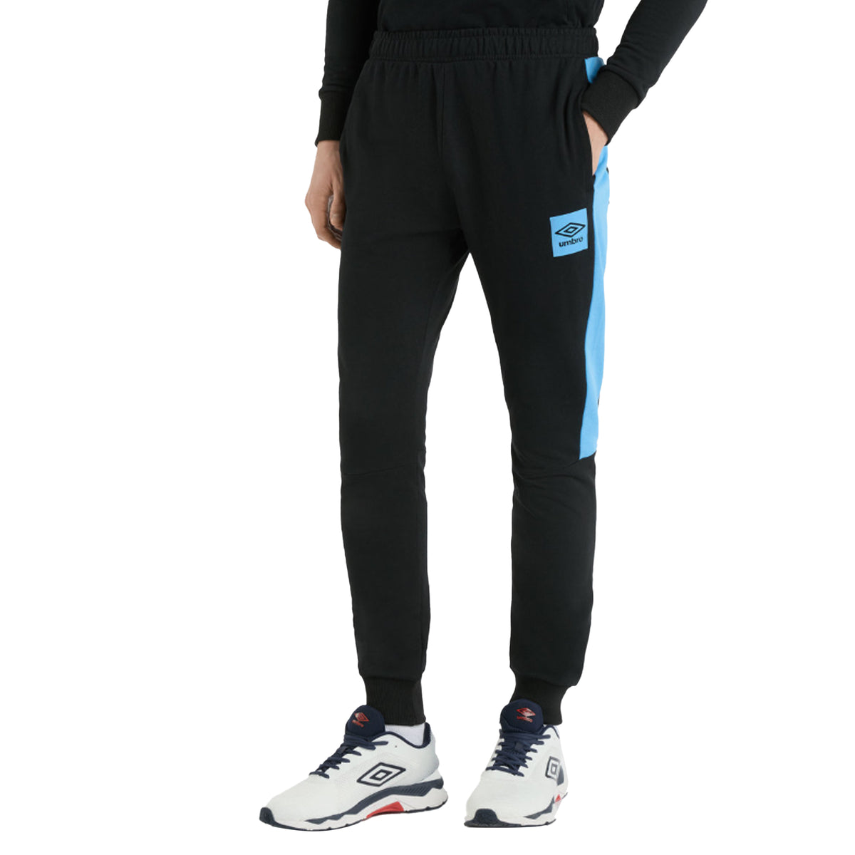 Black-Azure Blue - Back - Umbro Mens Terrace Jogging Bottoms
